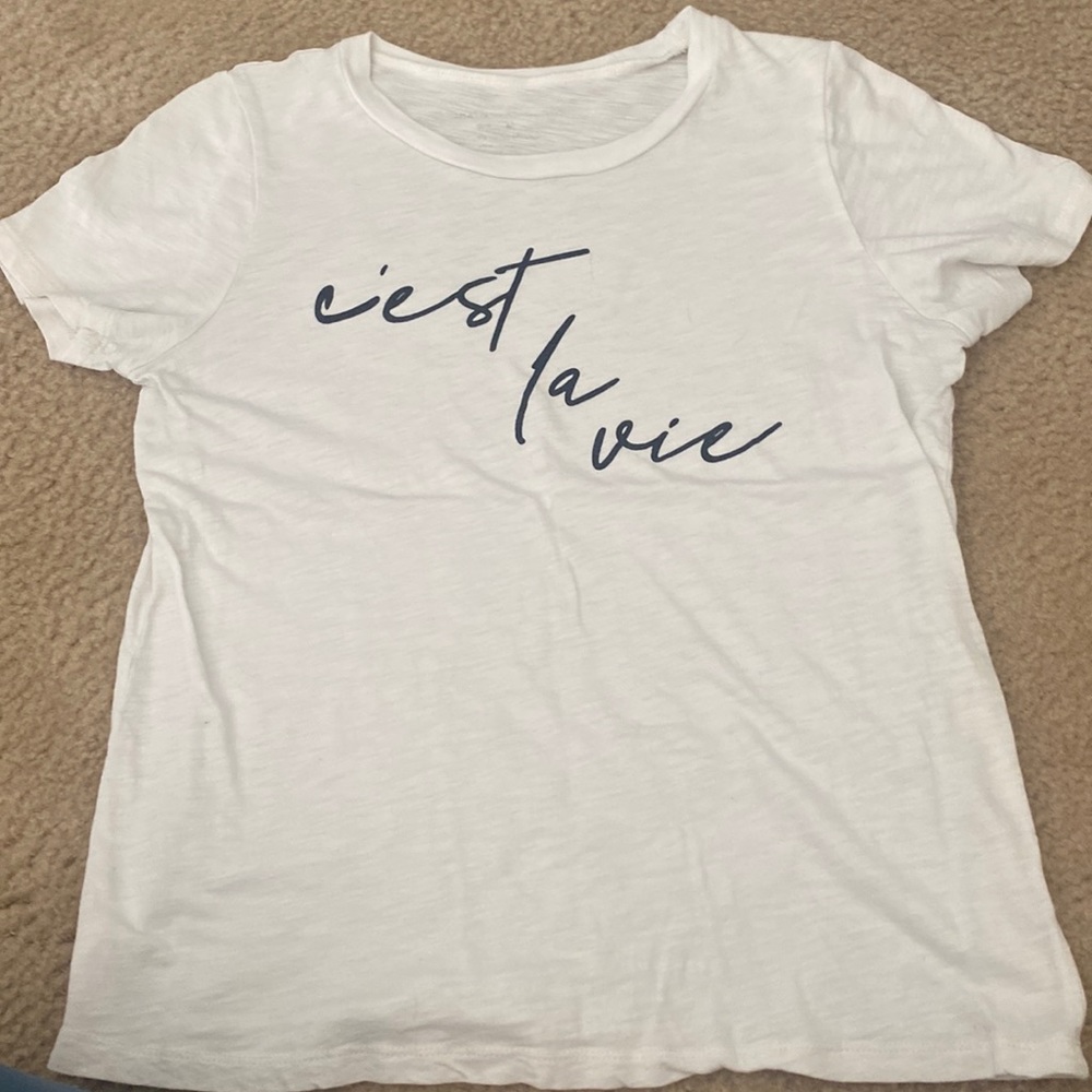 Target White Tee with Blue Script